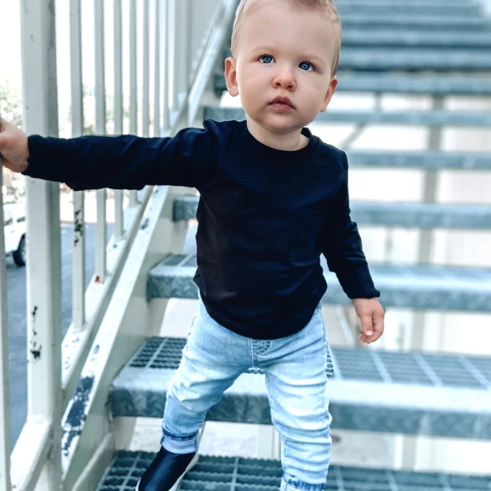 Little Bipsy Long Sleeve Pocket Tee - Black